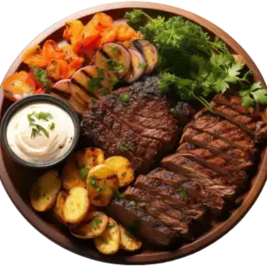Grill steak-meal